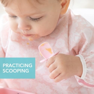 Bumkins Baby Utensil Set - Silicone Spoons for Self-Feeding