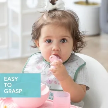 Bumkins Baby Utensil Set - Silicone Spoons for Self-Feeding