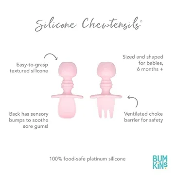 Bumkins Baby Utensil Set - Silicone Spoons for Self-Feeding