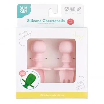 Bumkins Baby Utensil Set - Silicone Spoons for Self-Feeding