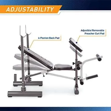 Marcy Folding Weight Bench - Compact & Adjustable Fitness Gear