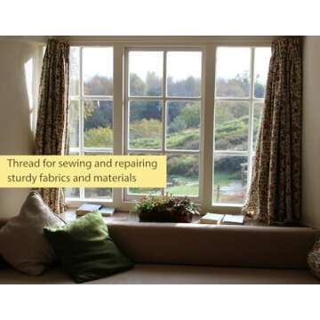 UV Resistant - Heavy Duty Outdoor Thread for Hand or Machine Sewing - Simthread 100% Polyester Bonded Thread Tex 69 (12wt) - 1500 Yards NP-Steel