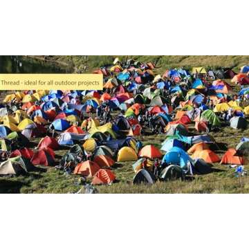 UV Resistant - Heavy Duty Outdoor Thread for Hand or Machine Sewing - Simthread 100% Polyester Bonded Thread Tex 69 (12wt) - 1500 Yards NP-Steel