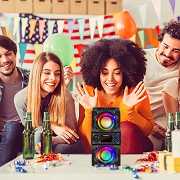 Portable 40W Bluetooth Speaker with FM Radio and LED Lights