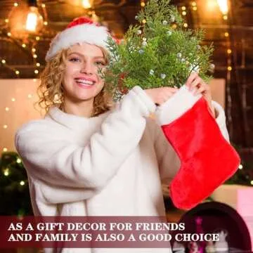 Lyrow 24 Pcs Christmas Artificial Juniper Cedar Branches Picks Spray with Berry Faux Greenery Spray Branches Cedar Twig Stems for Holiday Winter Ornament Crafts Wreath Garland (Natural Style)