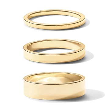 Elegant PAVOI 18K Gold Plated Rings Set for Women