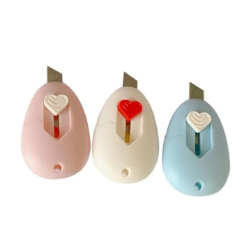 HLLMX 3 PCS Mini Retractable Utility Knife Box Cutter Letter Opener Retractable Letter Opener for En...