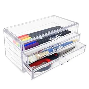 Stylish Isaac Jacobs Acrylic 3-Drawer Jewelry Organizer
