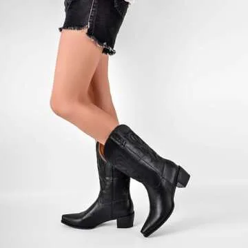 Stylish LISHAN Women's Western Cowboy Cowgirl Boots