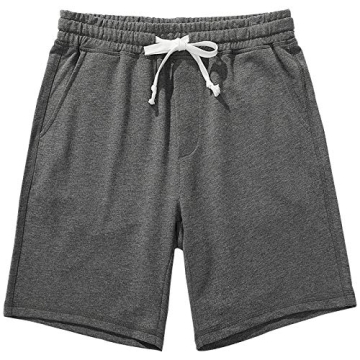 AMY COULEE Men's Casual Shorts 8” Cotton Athletic Workout Lounge Sweat Shorts with Pockets (Dark G...