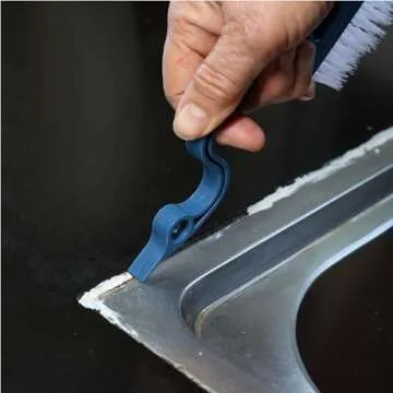 Slick- Window Track Cleaning Brush, 2 Pack, Window Cleaning Brush Tool, Window Groove Cleaning Brush, Window Track Cleaner, Gap Cleaning Brush, Window Groove Cleaning Tool, Navy Blue/Orange