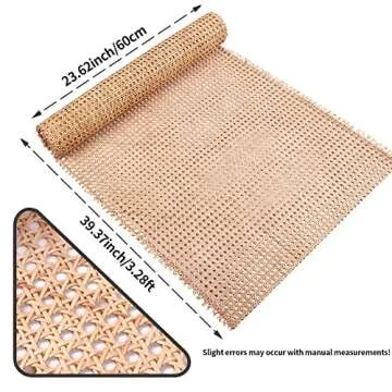 24" Width Cane Webbing 3.3Feet, Natural Rattan Webbing for Caning Projects, Woven Open Mesh Cane for Furniture, Chair, Cabinet, Ceiling