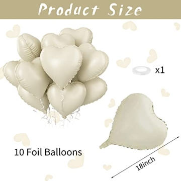 Cream Heart Balloons for Weddings and Celebrations