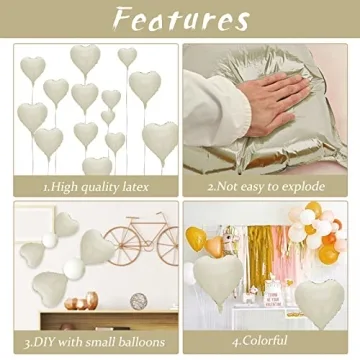 Cream Heart Balloons for Weddings and Celebrations