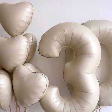 Cream Heart Balloons for Weddings and Celebrations