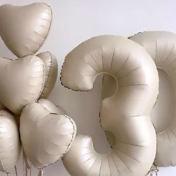 Cream Heart Balloons for Weddings and Celebrations