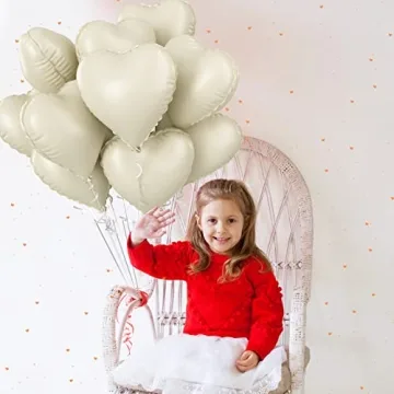 Cream Heart Balloons for Weddings and Celebrations