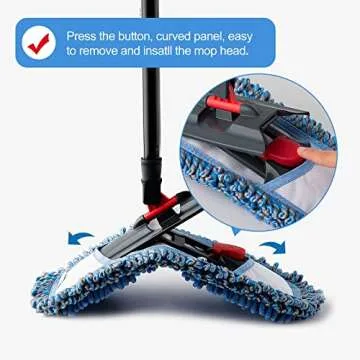 CLEANHOME Microfiber Mop with 4 Washable Pads for All Floors
