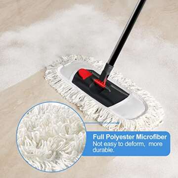 CLEANHOME Microfiber Mop with 4 Washable Pads for All Floors