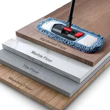 CLEANHOME Microfiber Mop with 4 Washable Pads for All Floors