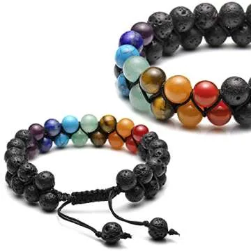 Top Plaza 7 Chakra Essential Oil Diffuser Bracelet
