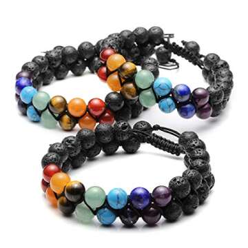 Top Plaza 7 Chakra Essential Oil Diffuser Bracelet