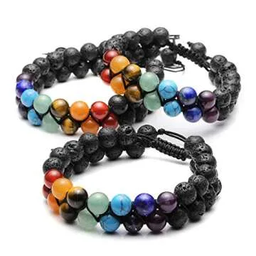 Top Plaza 7 Chakra Essential Oil Diffuser Bracelet