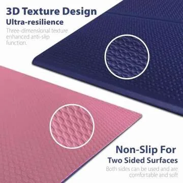Foldable Yoga Mat-1/4 Inch Thick - Easy to Storage Travel Yoga Mat Foldable Lightweight for Fitness - Anti Slip Folding Exercise Mat for Yoga, Pilates, Home Workout & Floor Exercis