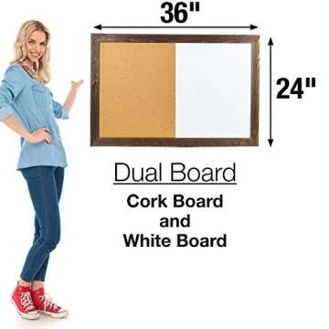 Stylish Dry Erase Cork Board Combo for Home and Office