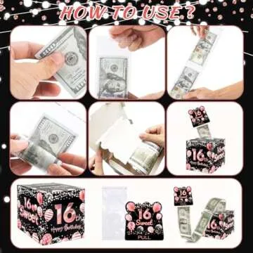 Sweet 16 Money Pull Box for Fun Cash Gifts