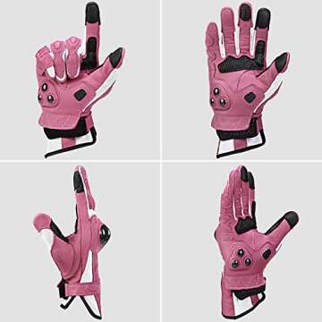Stylish INBIKE Leather Motorcycle Gloves for Women - Pink Touch Screen
