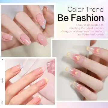 OPUIU 10 Pcs Pastel Jelly Gel Nail Polish Set Pink Icy Transparent Nude Gel Polish Kit Summer Translucent Sheer Nail Gel Polish Kit UV LED Soak Off Icy Home DIY