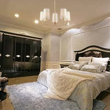 Homebelife Muted Gold Chandelier with Fabric Shades