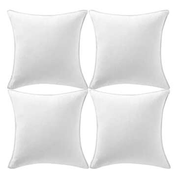 Fancy Homi 4 Packs Pure White Decorative Throw Pillow Covers 20x20 inch, Super Soft Faux Suede Decor...
