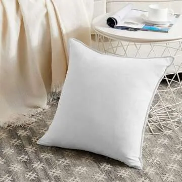 Fancy Homi 4 Packs Pure White Decorative Throw Pillow Covers 20x20 inch, Super Soft Faux Suede Decor Square Pillow Covers, Solid Cushion Cover for Couch Living Room Sofa Bedroom 50x50 cm