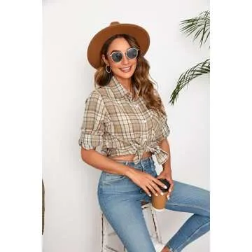 Stylish Plus Size Plaid Flannel Shirts for Women