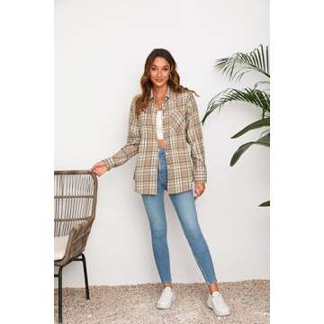 Stylish Plus Size Plaid Flannel Shirts for Women