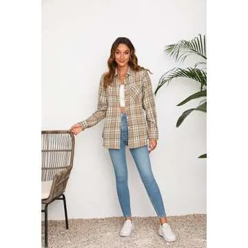 Stylish Plus Size Plaid Flannel Shirts for Women