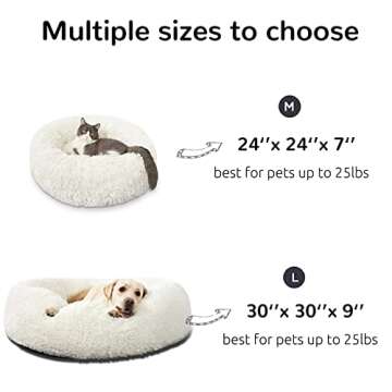 HACHIKITTY Dog Beds Calming Donut Cuddler, Puppy Dog Beds Large Dogs, Indoor Dog Calming Beds Large,30''