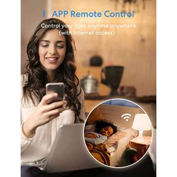 Meross Smart Light Bulb, Dimmable WiFi LED Bulb Compatible with Apple HomeKit, Siri, Alexa, Google Home, SmartThings, A19 E26 Warm White 2700K, 810 Lumens 9W 60W Equivalent, No Hub Required, 4 Pack