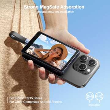 Magnetic Vlog Selfie Monitor Screen 4K with Remote