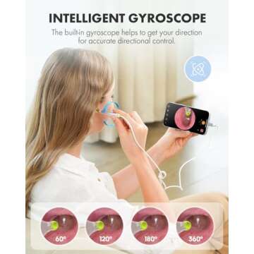 Anykit Digital Otoscope with Gyroscope, HD Ultra Clear View Ear Camera with Ear Wax Removal Tools, V...
