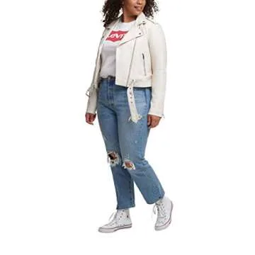 Levi's Women's Faux Leather Motorcycle Jacket in Oyster