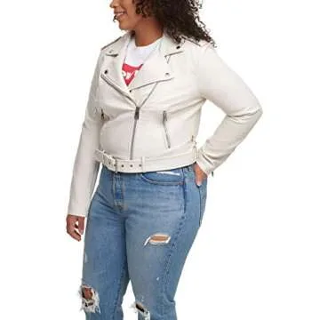 Levi's Women's Faux Leather Motorcycle Jacket in Oyster