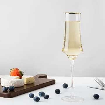 Elegant JEKOSEN Champagne Flutes Set of 6 Lead-Free Stemware