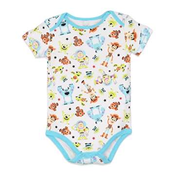Disney Pixar Newborn Baby Boys 5 Pack Bodysuits 3-6 Months