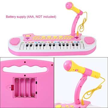 Love&Mini Piano Toy Keyboard for Kids - Birthday Gifts for 3 4 5 Years Old Girls Toys with 31 Keys a...