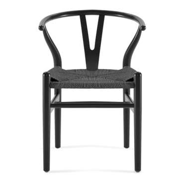 Wood Wishbone Dining Room Chairs Set of 2 Mid Century