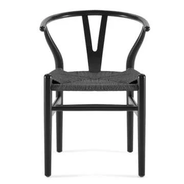 Wood Wishbone Dining Room Chairs Set of 2 Mid Century