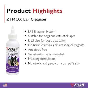 Zymox Ear Cleanser Solution for Dogs and Cats, 4oz